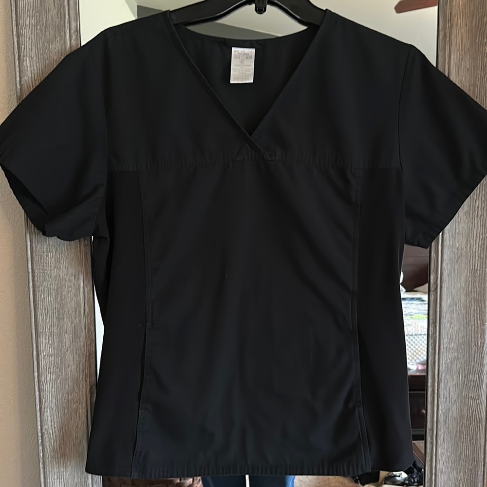 Cherokee Black V-Neck Short Sleeve Scrub Top
